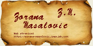 Zorana Masalović vizit kartica